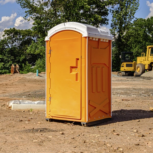 how often are the portable restrooms cleaned and serviced during a rental period in Bagtown Maryland